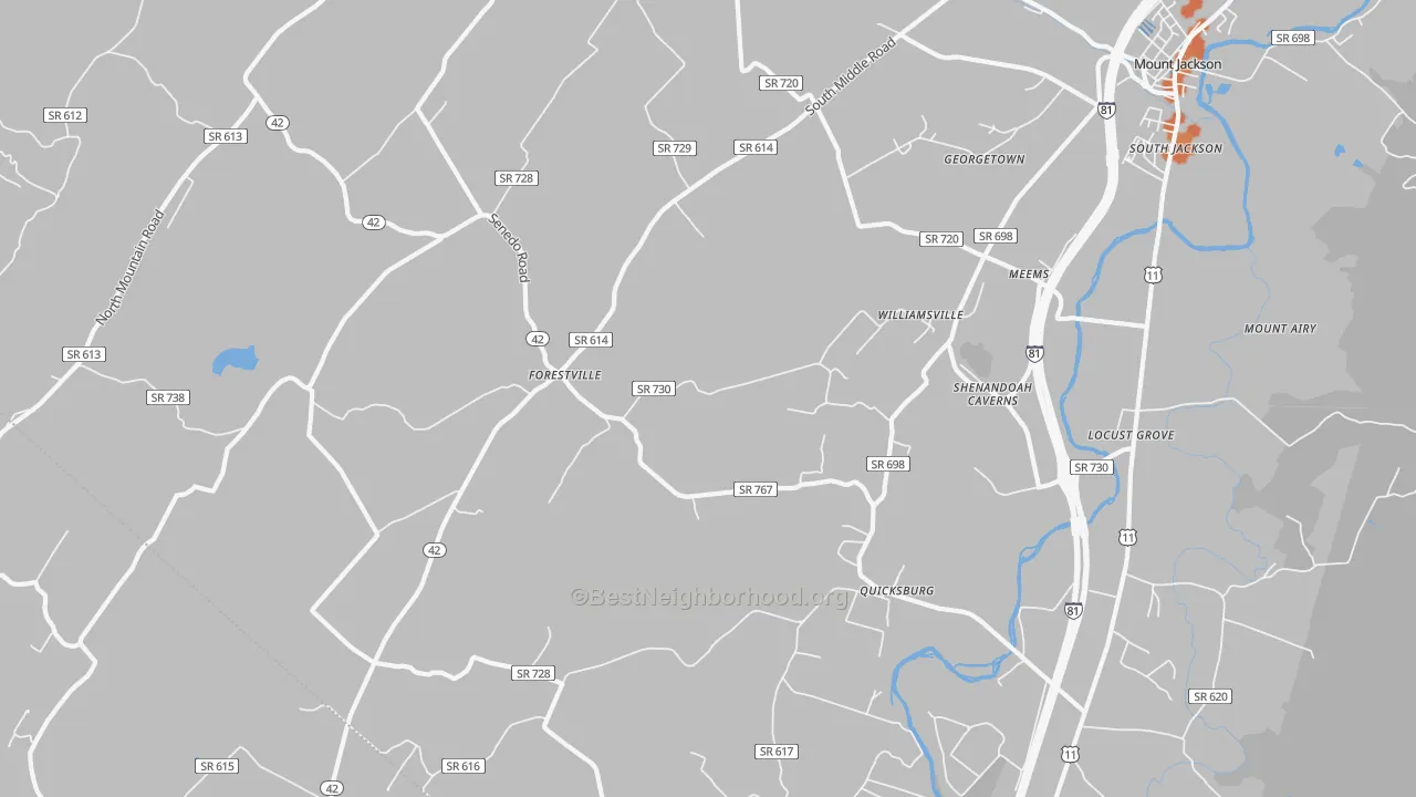 Bike Grade map of 22847, VA