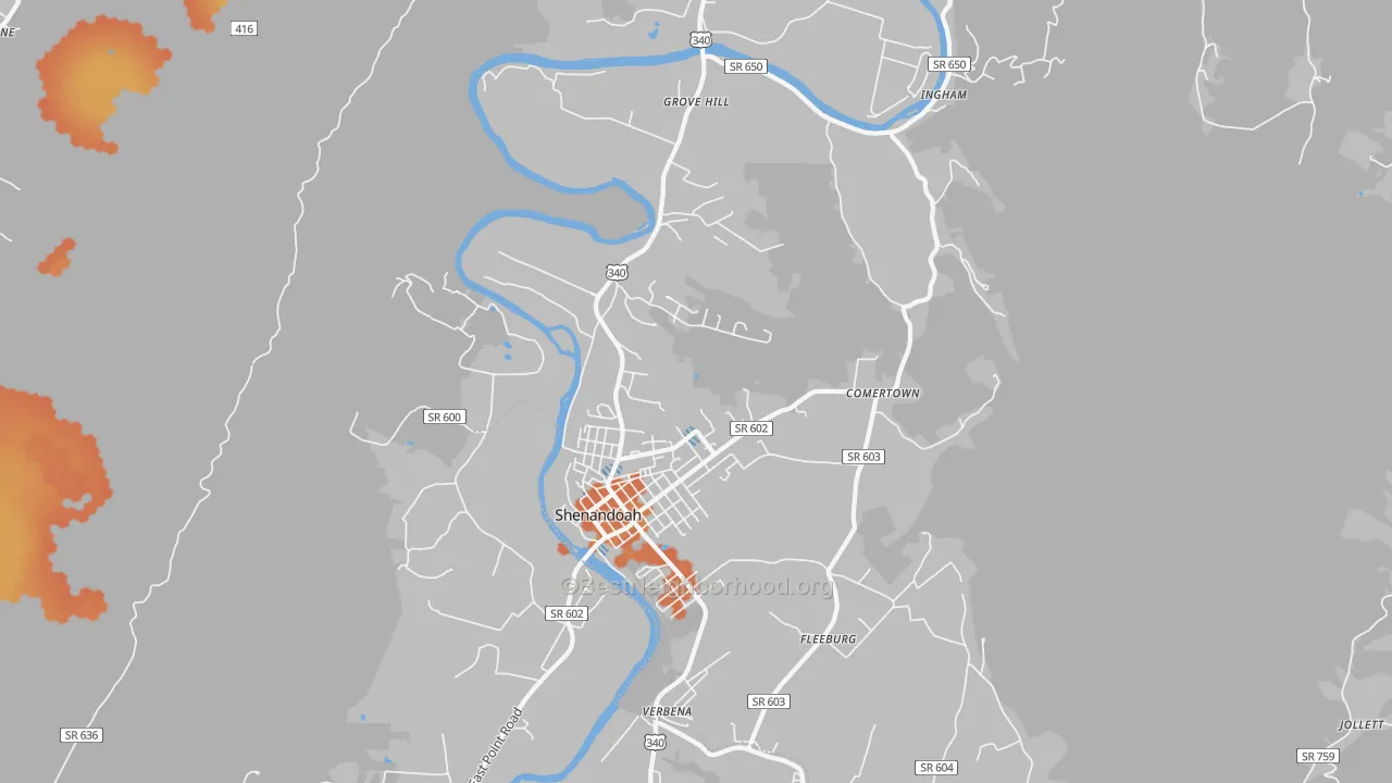 Bike Grade map of 22849, VA