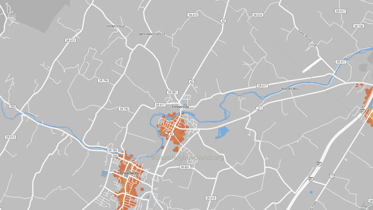 Bike Grade map of 22853, VA