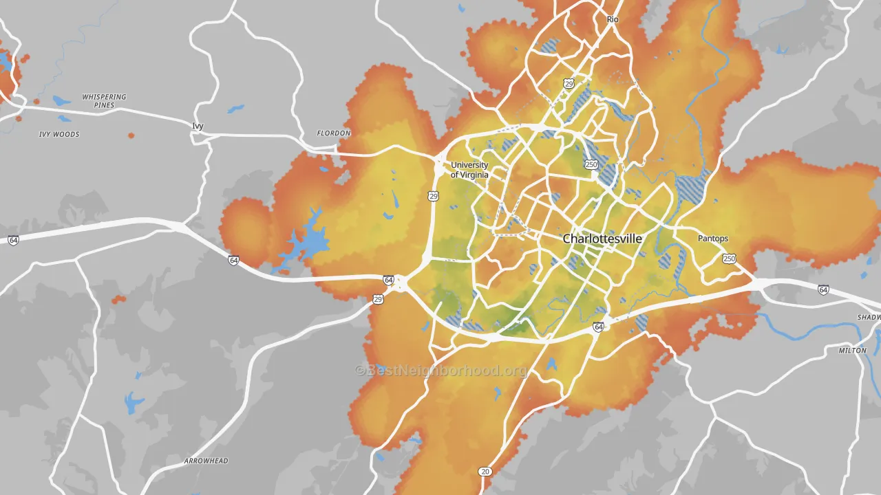 Bike Grade map of 22903, VA
