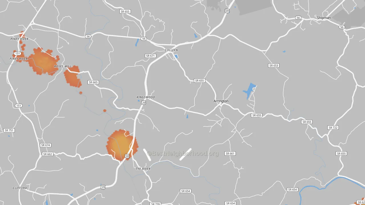 Bike Grade map of 22922, VA