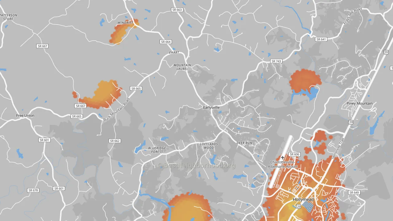Bike Grade map of 22936, VA