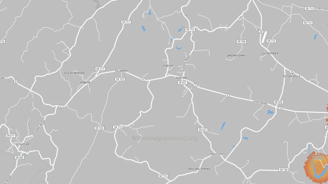 Bike Grade map of 22937, VA