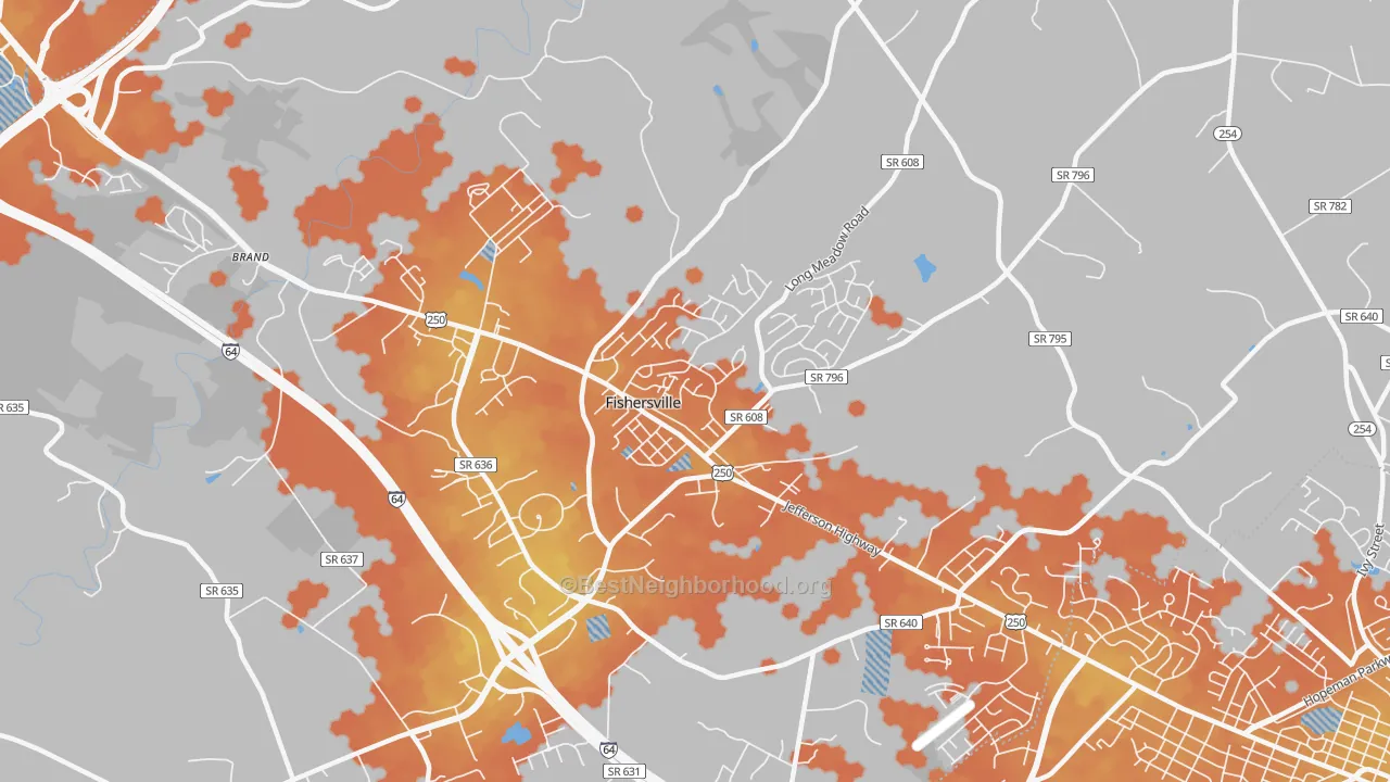 Bike Grade map of 22939, VA