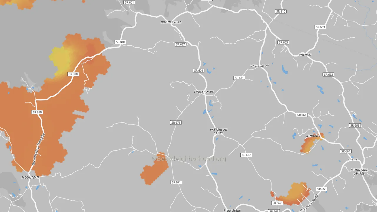 Bike Grade map of 22940, VA
