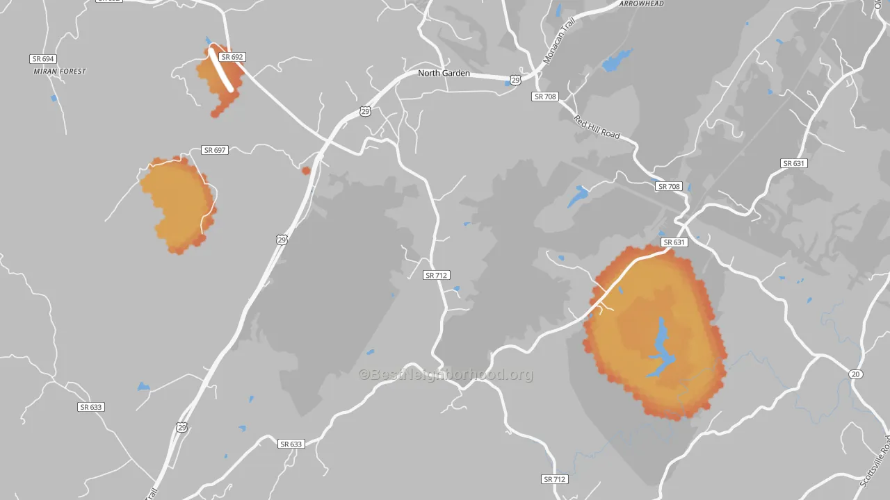 Bike Grade map of 22959, VA