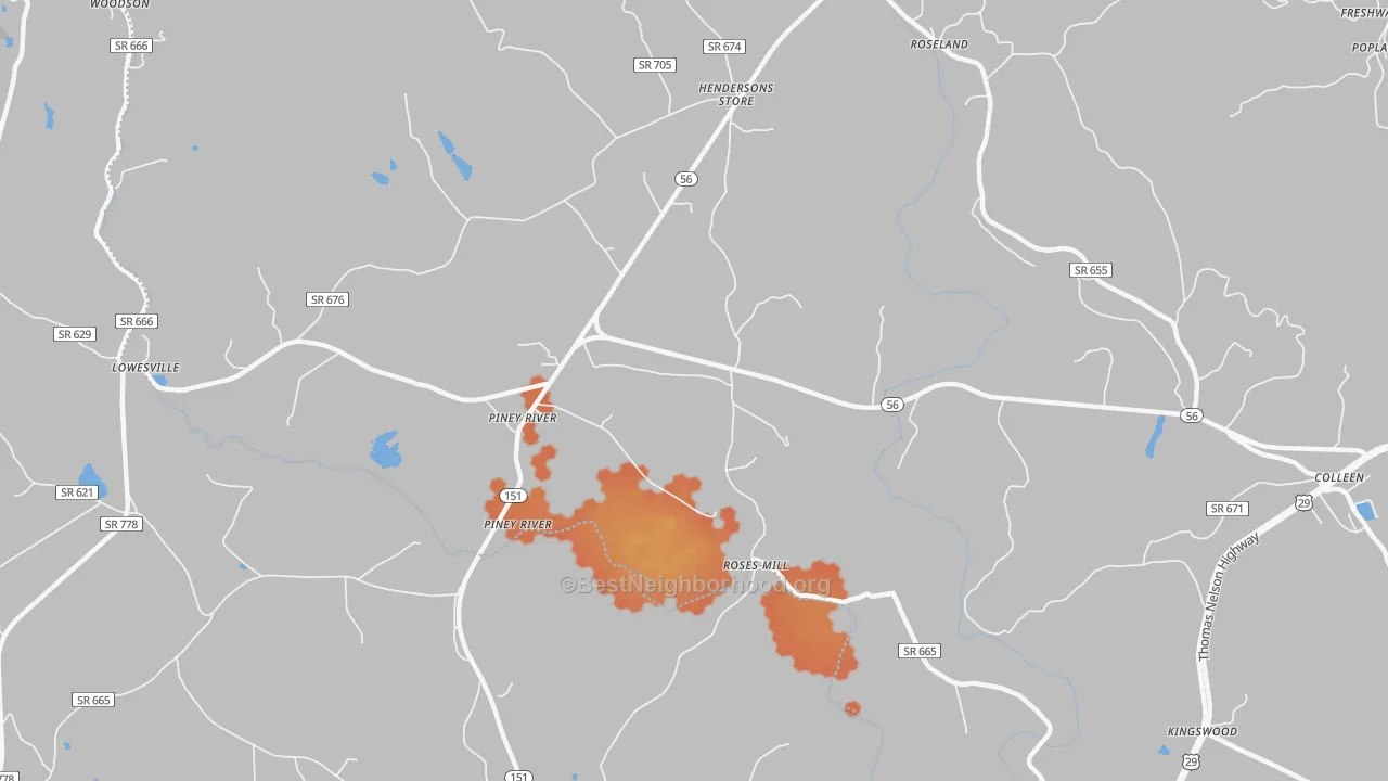 Bike Grade map of 22964, VA