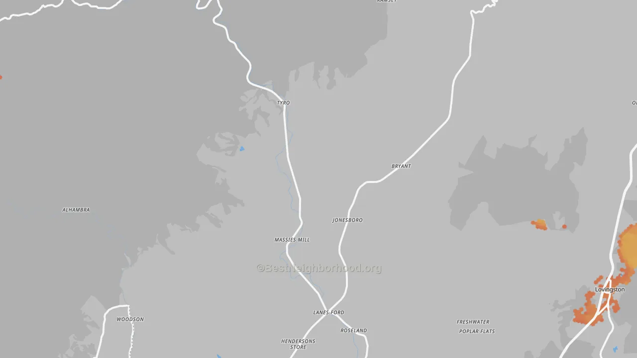 Bike Grade map of 22967, VA
