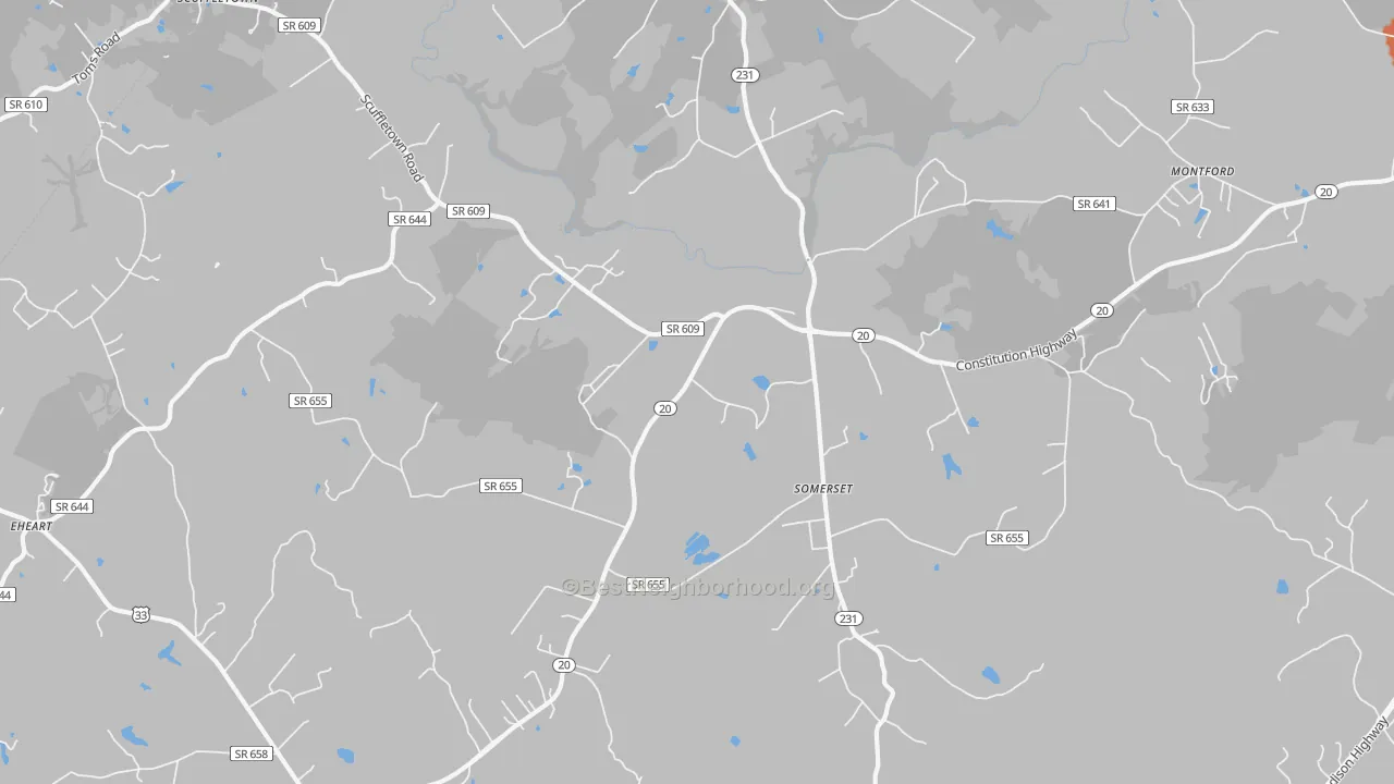 Bike Grade map of 22972, VA