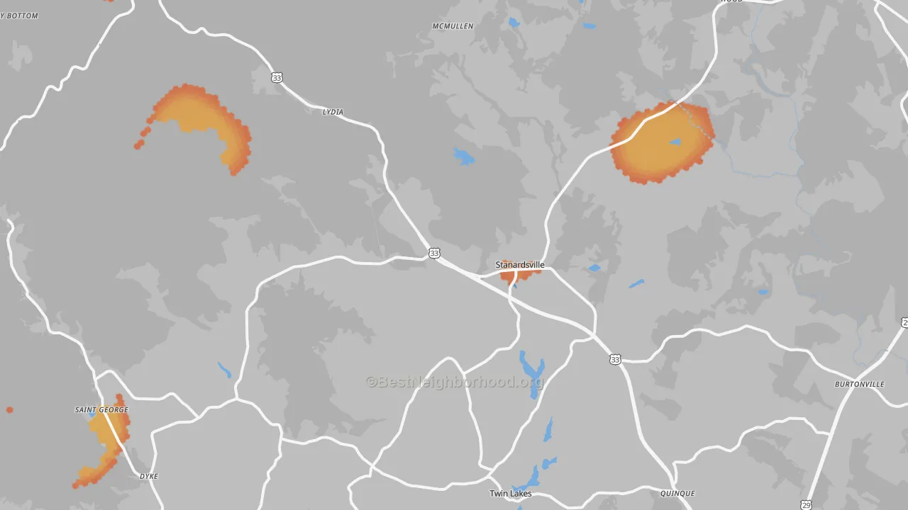 Bike Grade map of 22973, VA