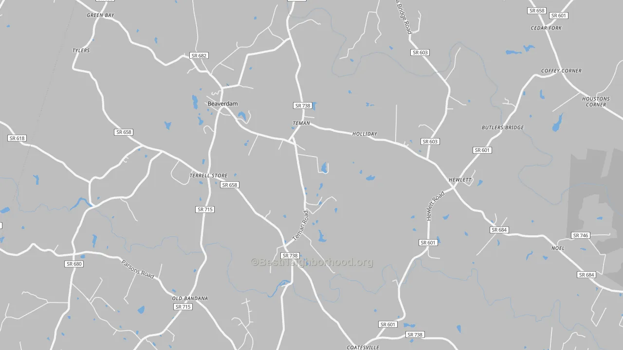 Bike Grade map of 23015, VA