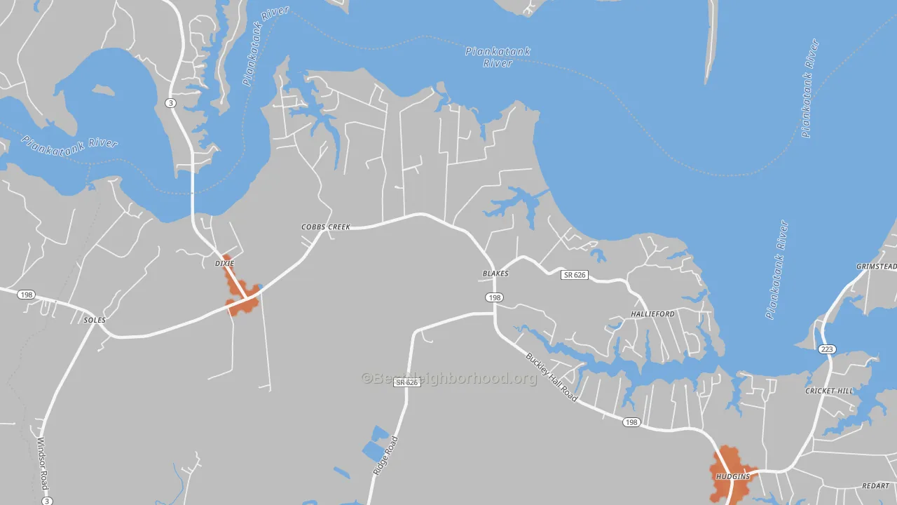 Bike Grade map of 23035, VA
