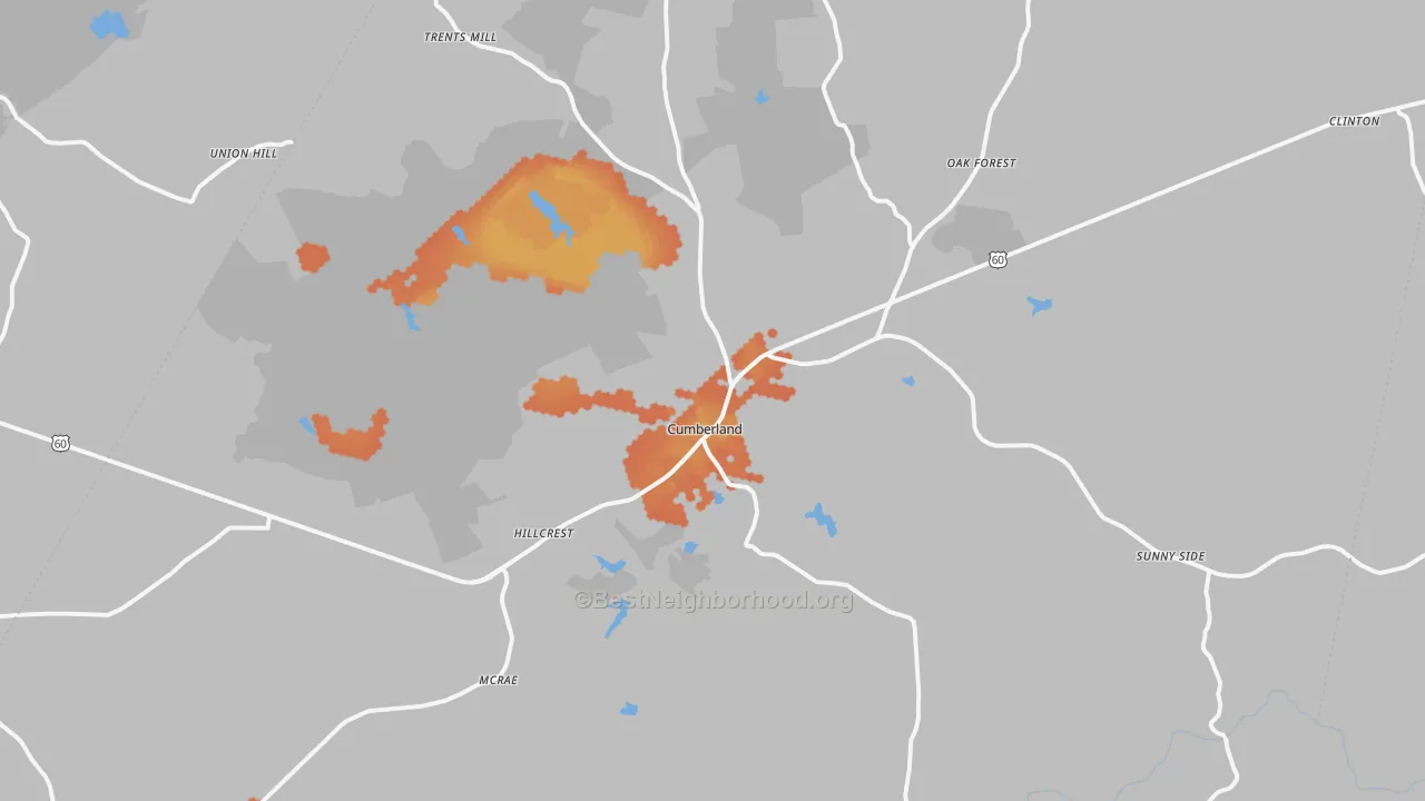 Bike Grade map of 23040, VA