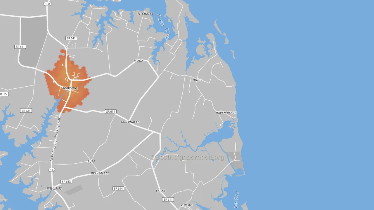 Bike Grade map of 23045, VA