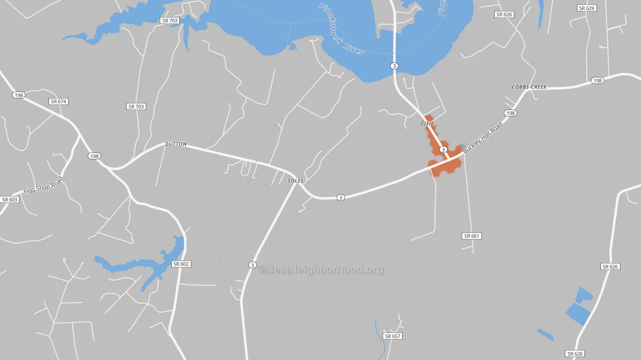 Bike Grade map of 23050, VA