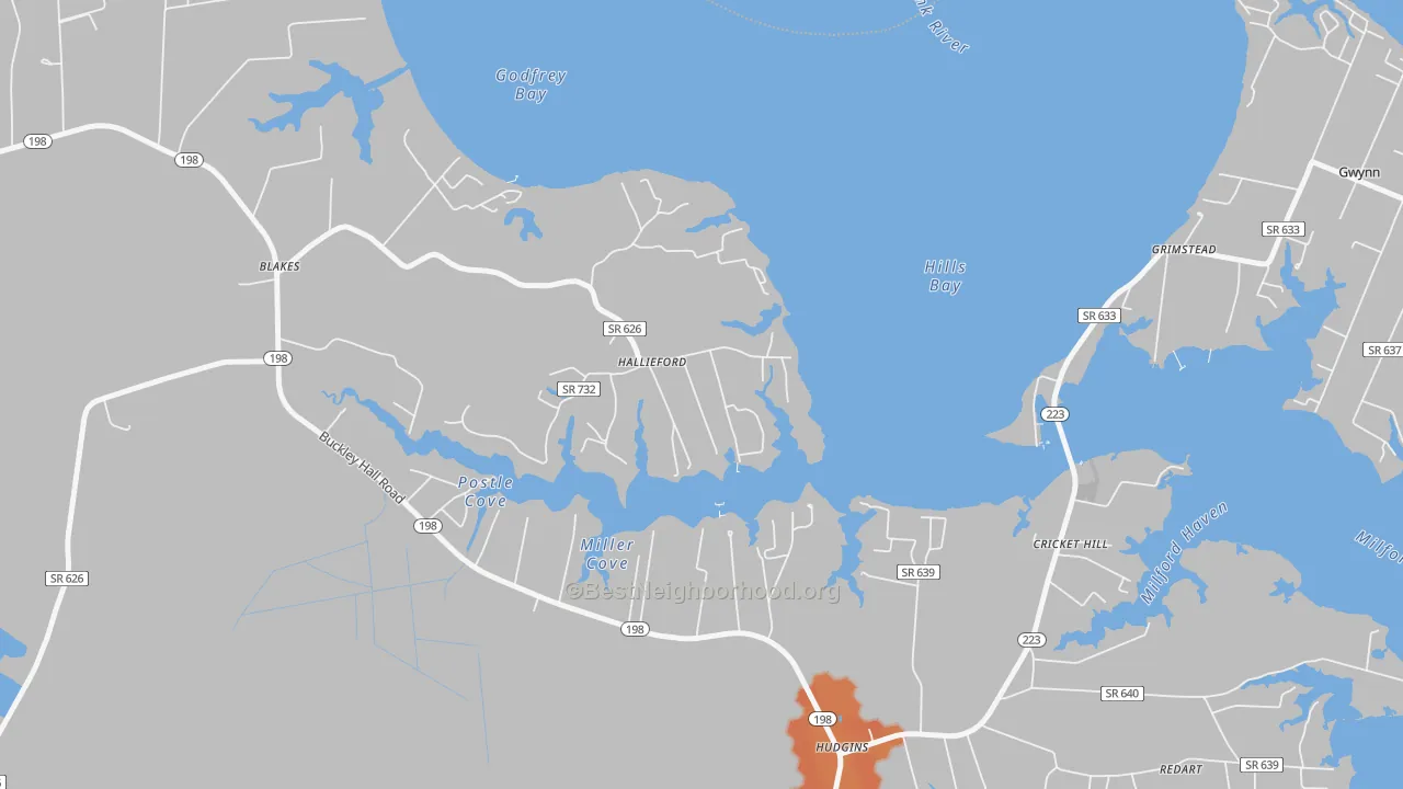 Bike Grade map of 23068, VA