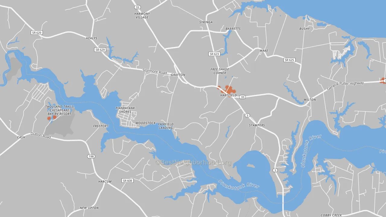 Bike Grade map of 23071, VA