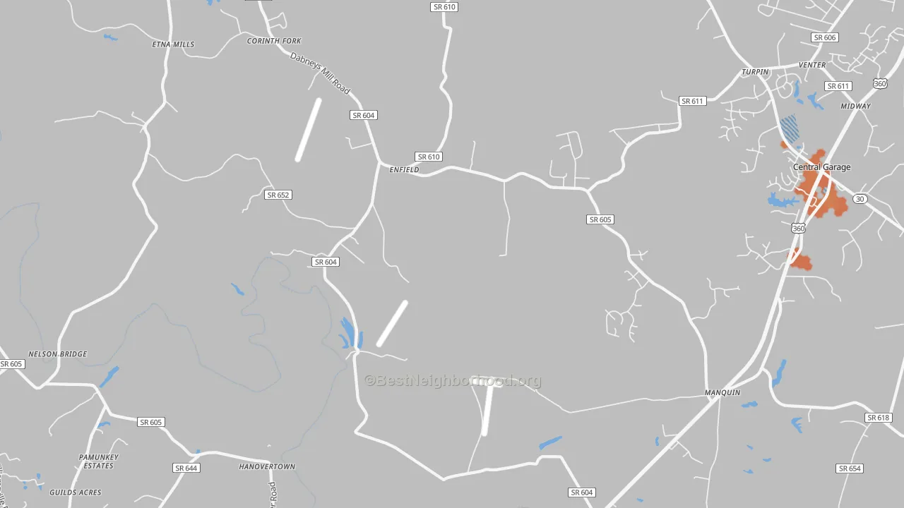 Bike Grade map of 23106, VA