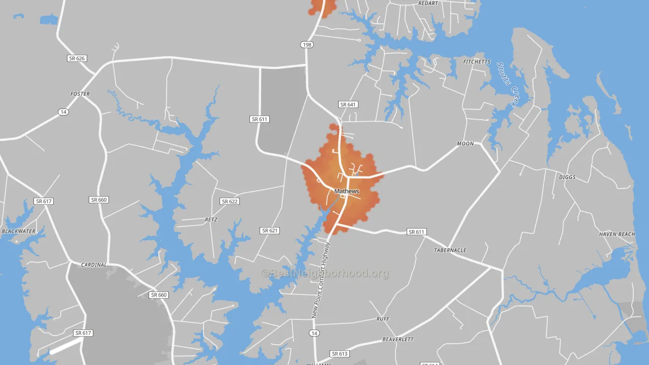 Bike Grade map of 23109, VA