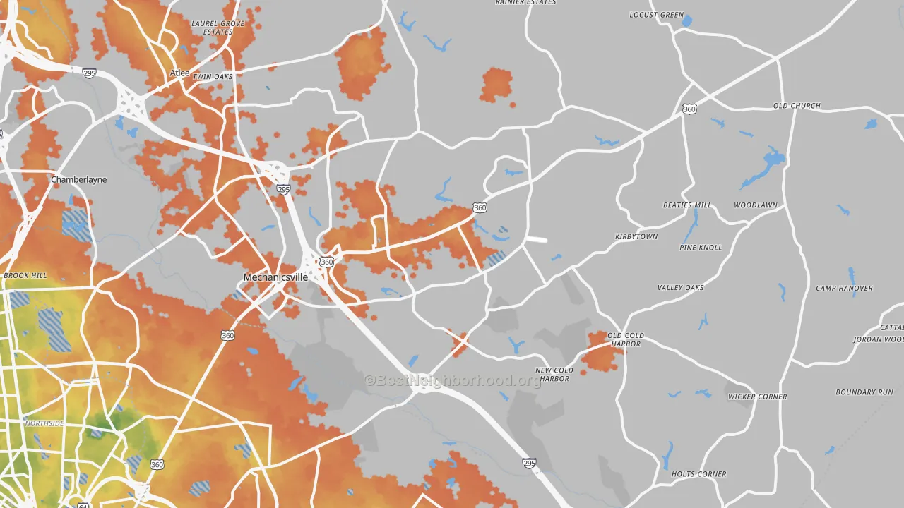 Bike Grade map of 23111, VA