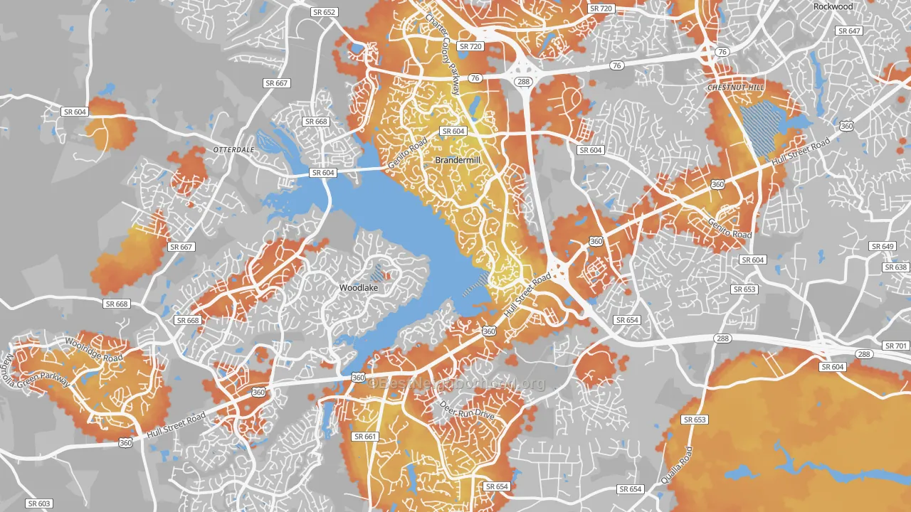 Bike Grade map of 23112, VA