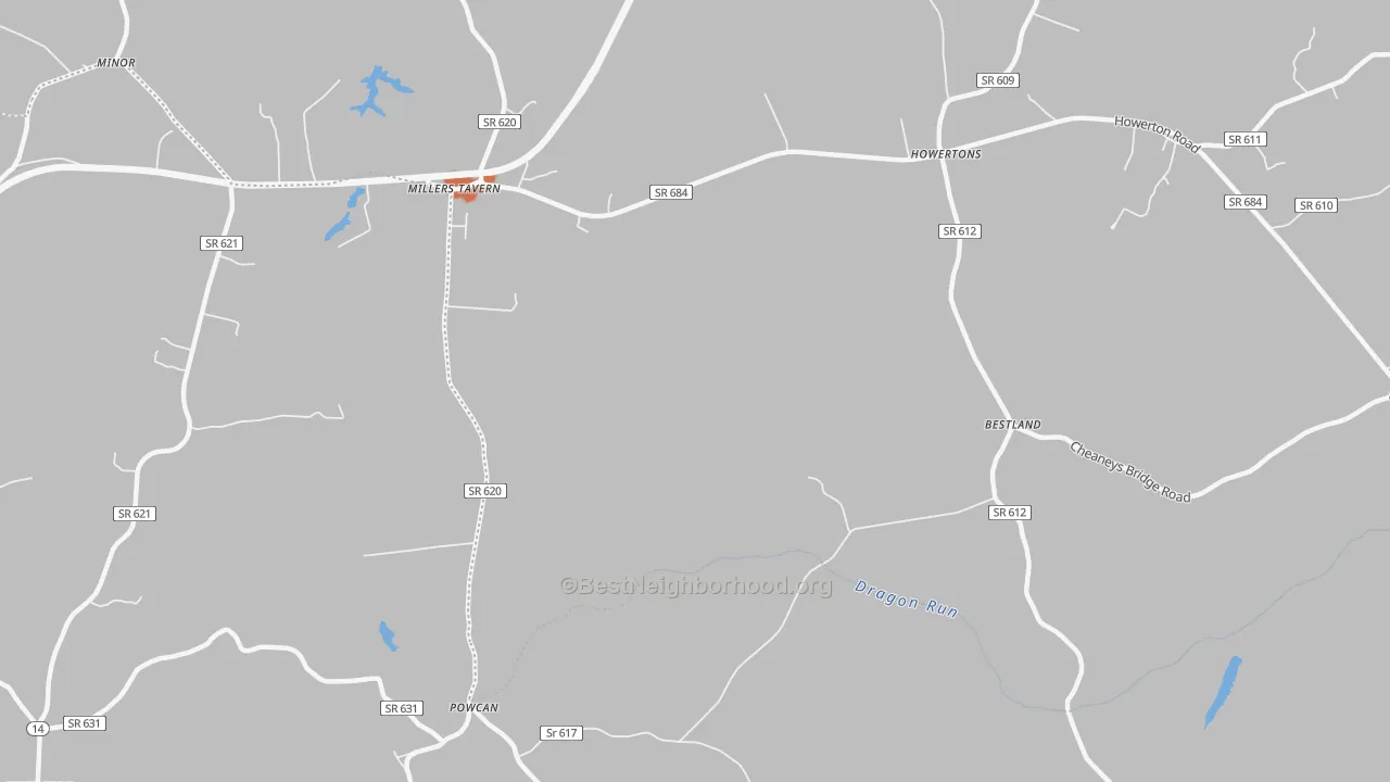Bike Grade map of 23115, VA