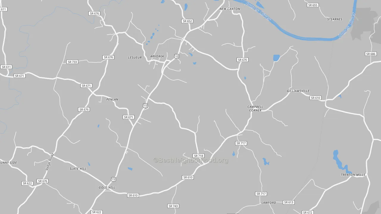 Bike Grade map of 23123, VA