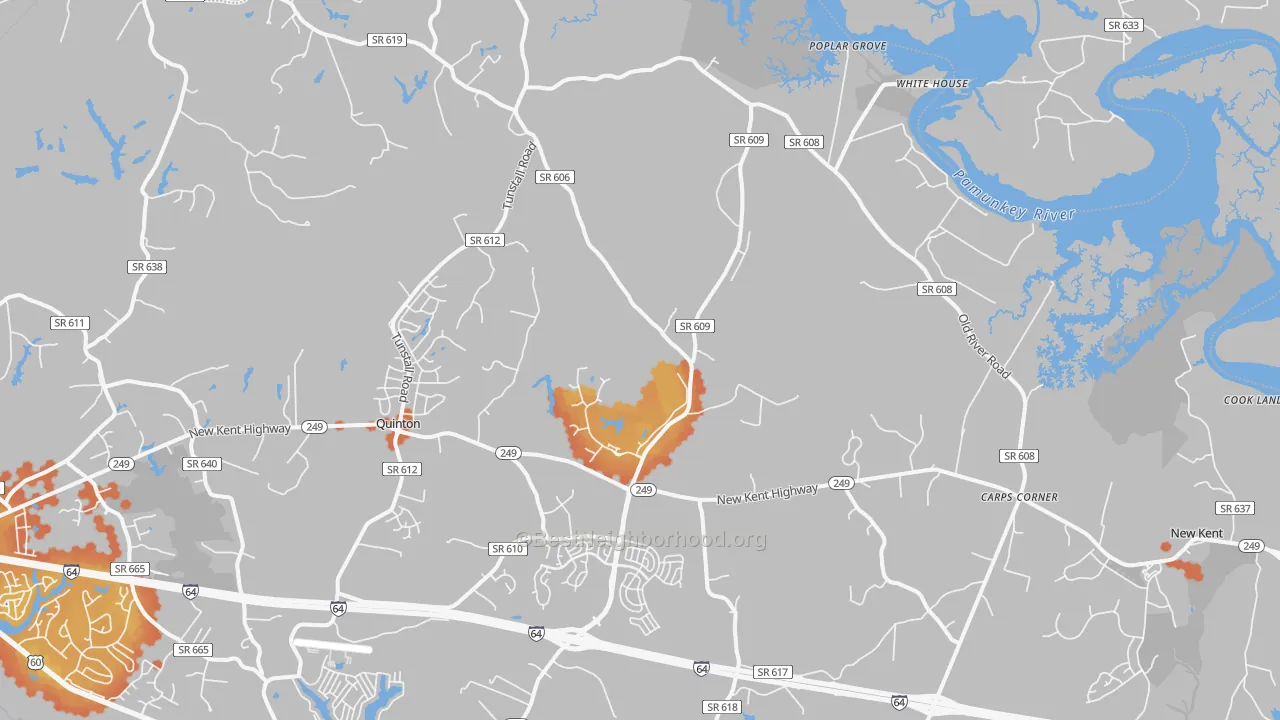 Bike Grade map of 23124, VA