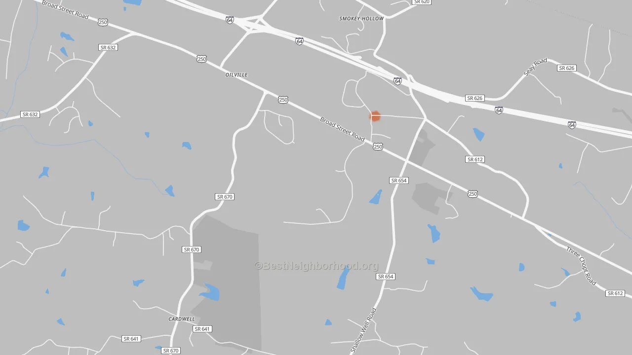 Bike Grade map of 23129, VA