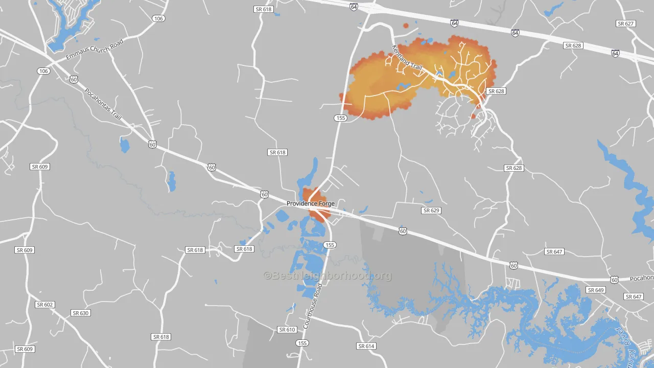 Bike Grade map of 23140, VA