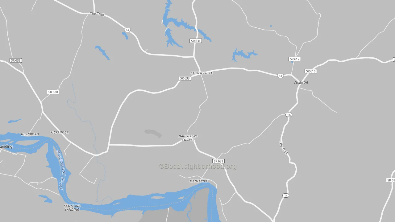 Bike Grade map of 23161, VA