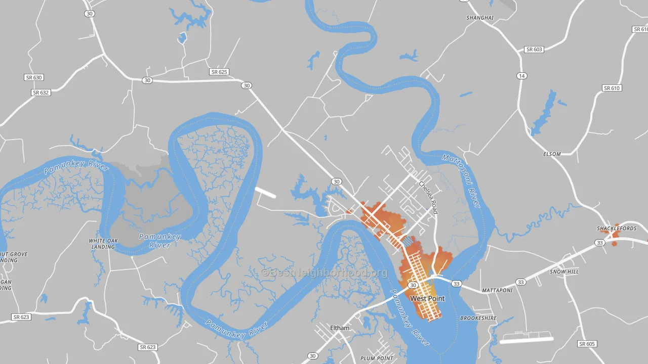 Bike Grade map of 23181, VA