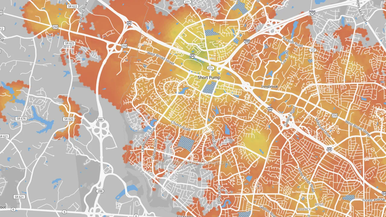 Bike Grade map of 23233, VA