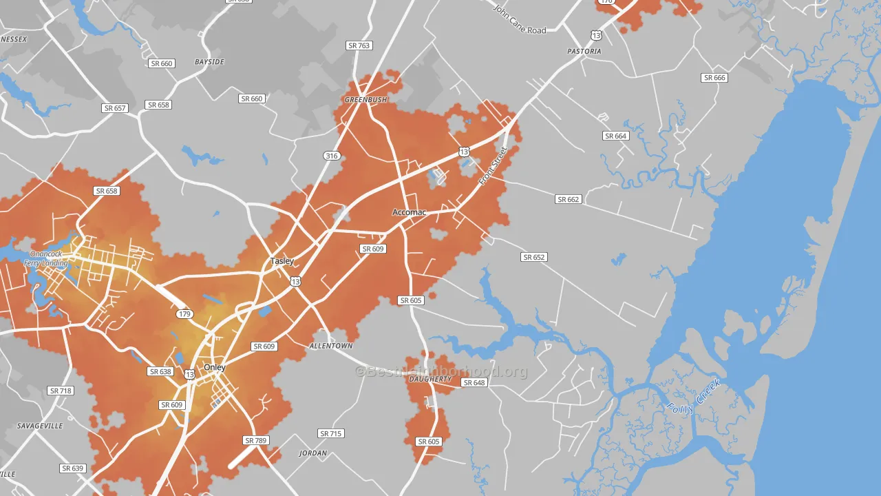 Bike Grade map of 23301, VA