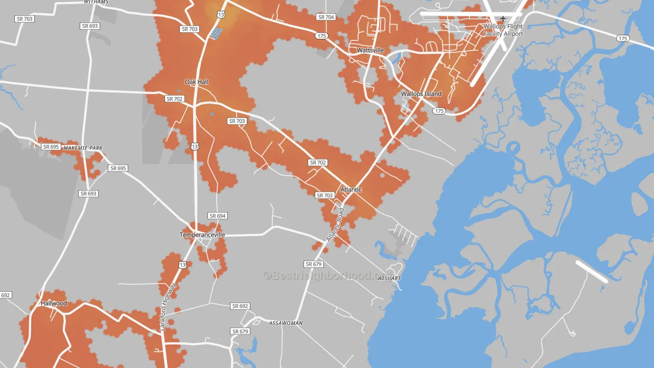 Bike Grade map of 23303, VA