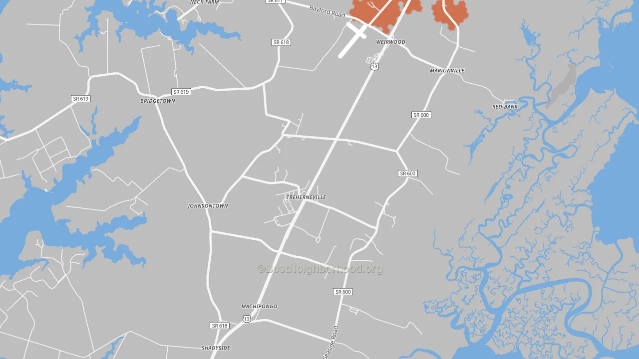Bike Grade map of 23307, VA