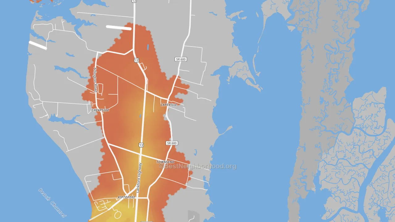 Bike Grade map of 23313, VA