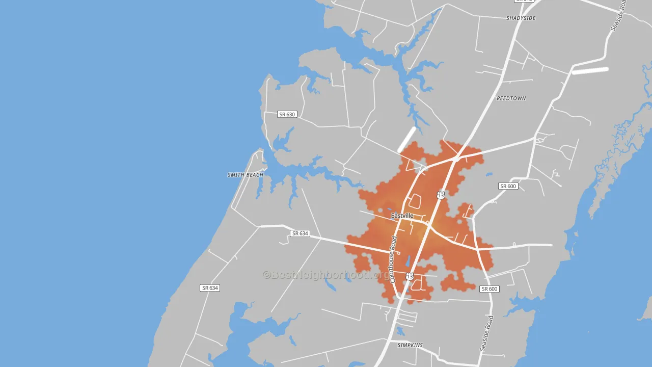 Bike Grade map of 23347, VA