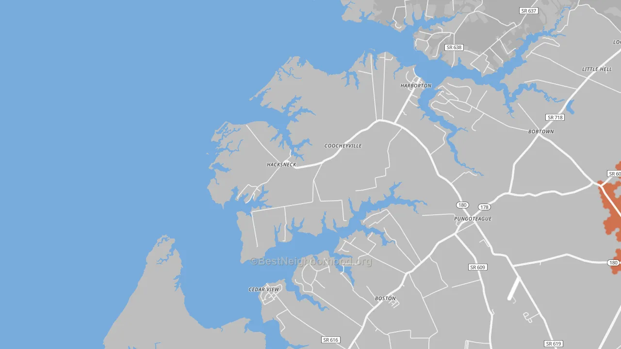 Bike Grade map of 23358, VA