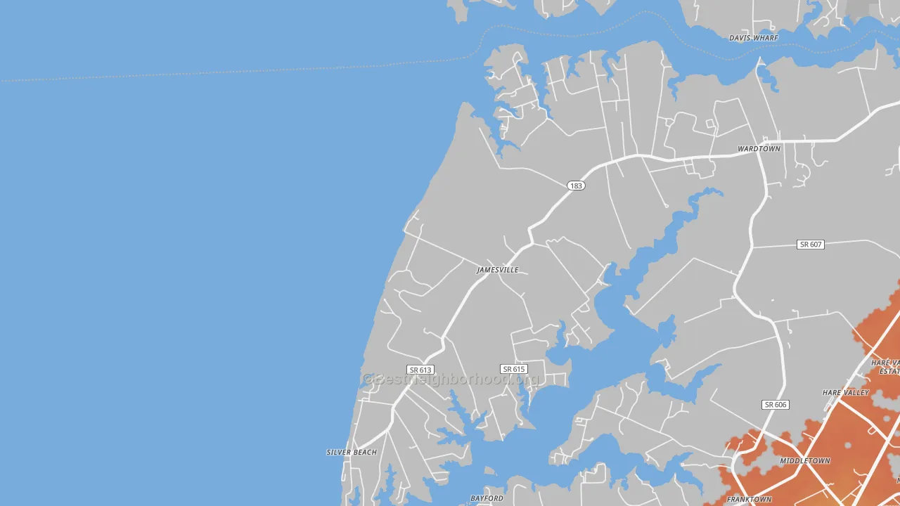 Bike Grade map of 23398, VA