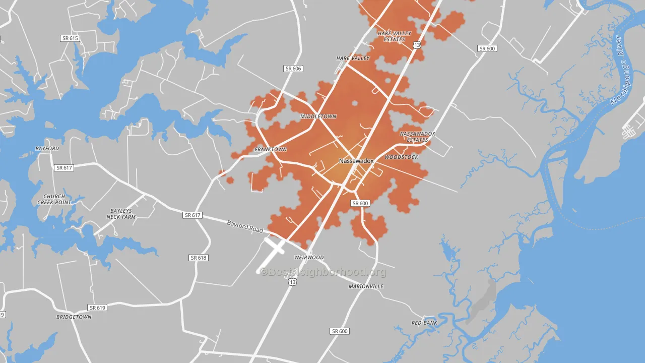 Bike Grade map of 23413, VA