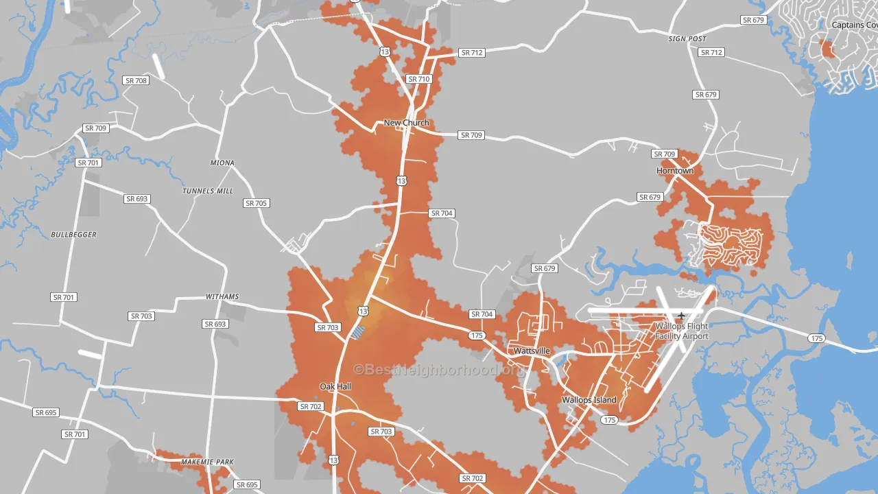 Bike Grade map of 23415, VA