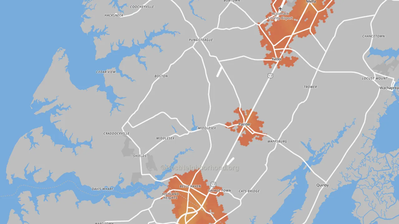 Bike Grade map of 23420, VA
