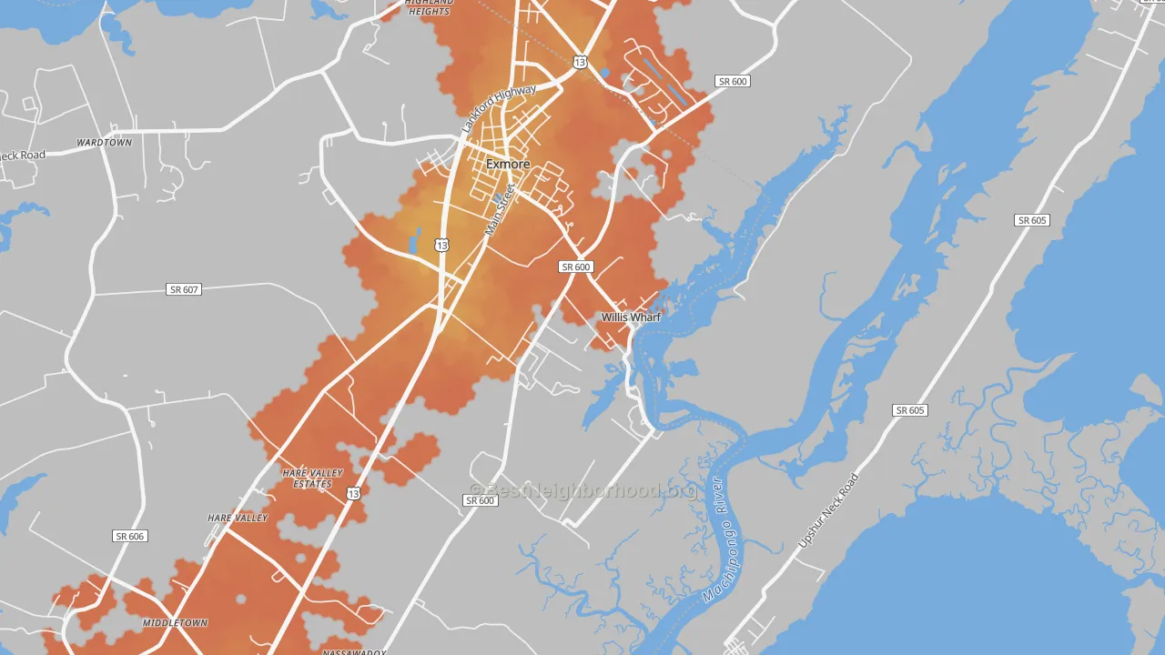Bike Grade map of 23486, VA