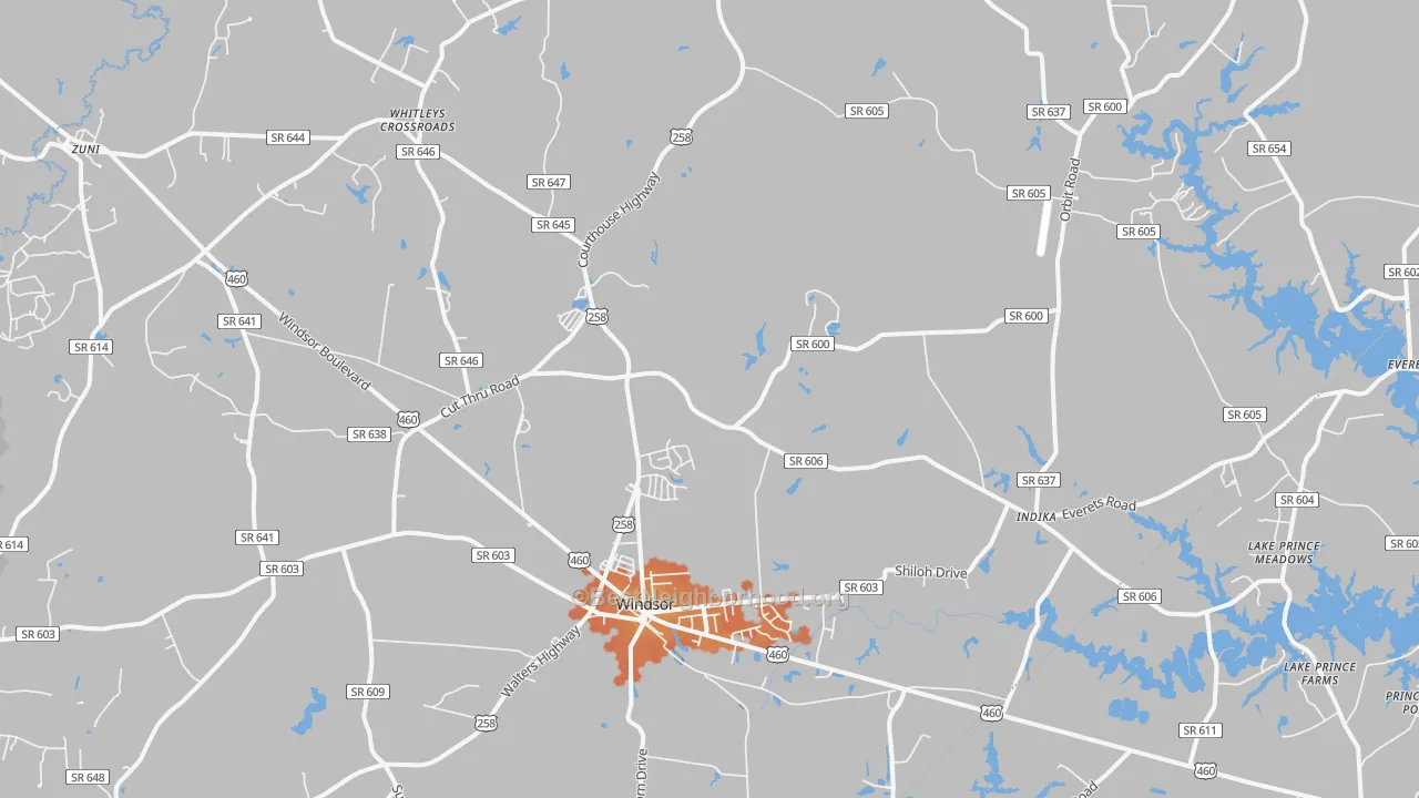 Bike Grade map of 23487, VA