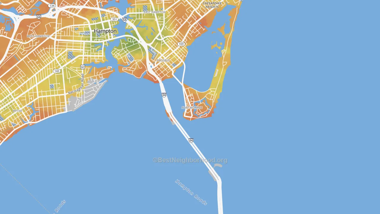 Bike Grade map of 23651, VA
