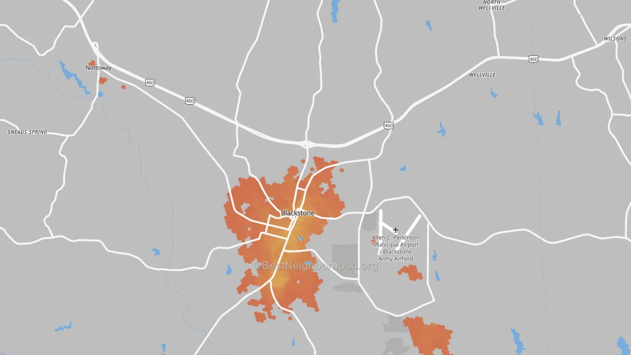 Bike Grade map of 23824, VA