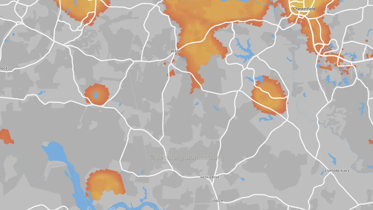 Bike Grade map of 23838, VA