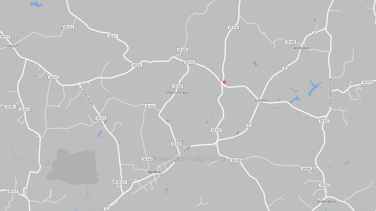 Bike Grade map of 23839, VA
