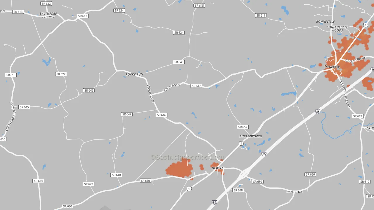 Bike Grade map of 23840, VA